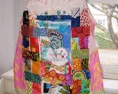 COTTAGE GARDEN Chic Wearable Altered Quilt Folk ART Sz M