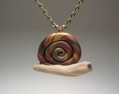 Come Snail Away Necklace - Polymer Clay Sculpture