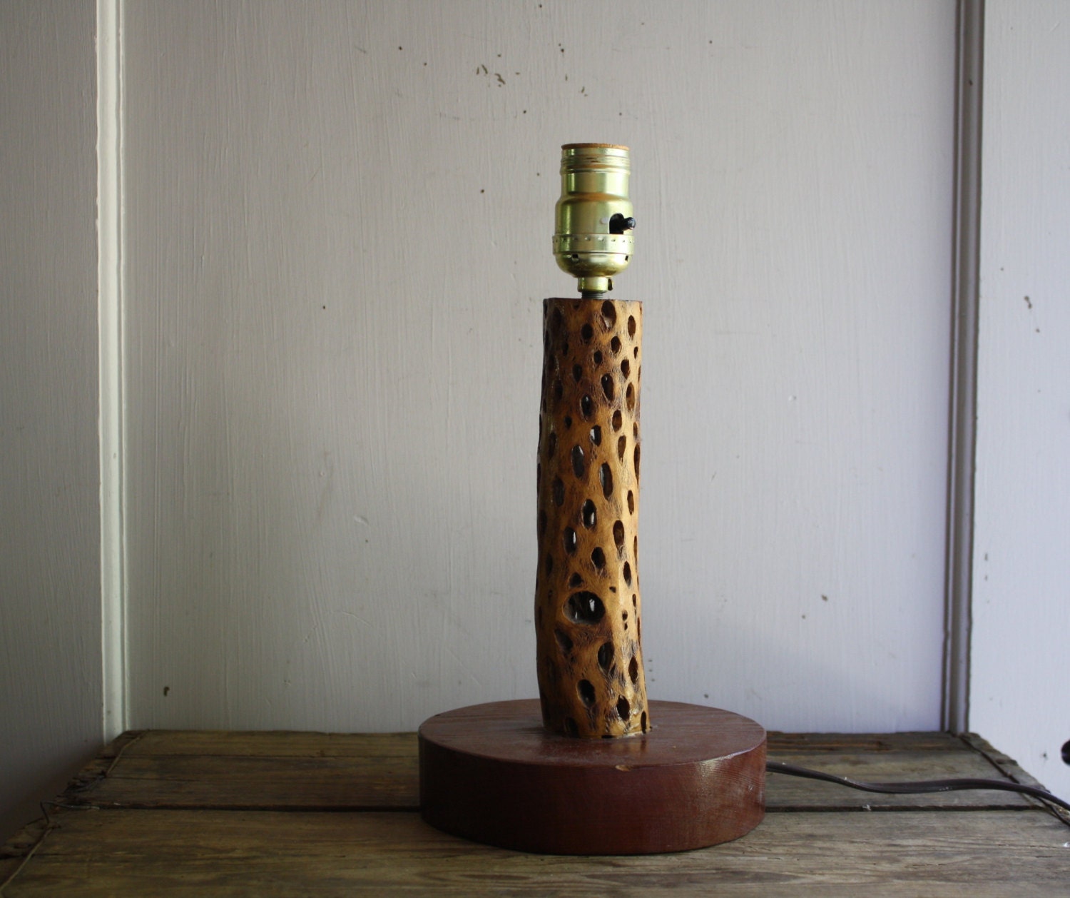 vintage cholla cactus skeleton lamp