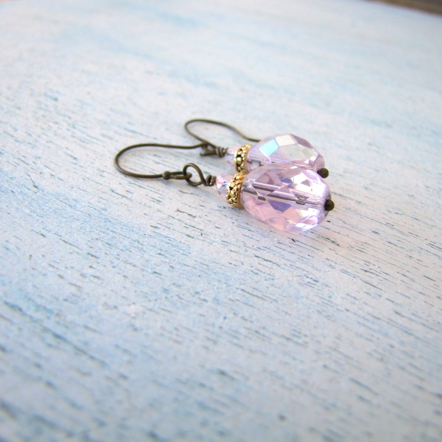 Pink Crystal Earrings Rose October Birthstone FREE SHIPPING