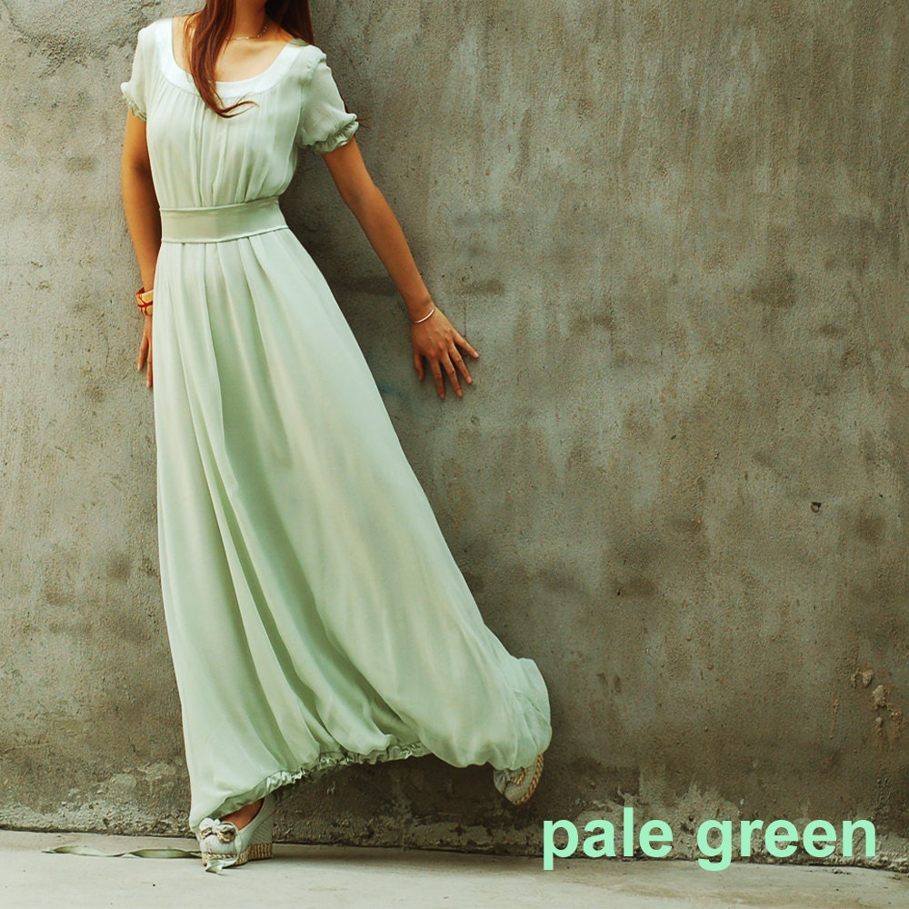 Aegon 2 silk chiffon long dress (Q1010)