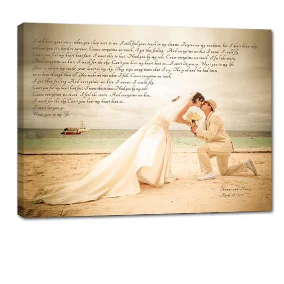 Personalized photo art Your PHOTO printed Canvas Wedding Reception Decor  text and words Photo Wedding 24X36