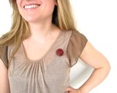 Brooch Pin New Leaf Cranberry Red Forestry Vintage Buttons