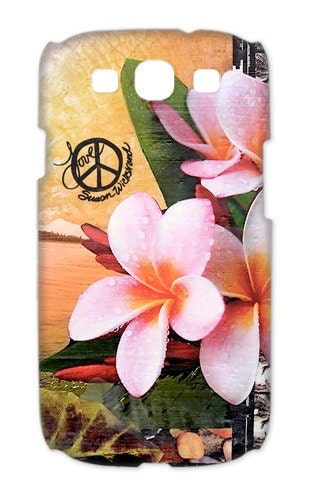 Samsung Galaxy S3, ISLAND STYLE, Hard Shell, Image Wraps, Plumeria, Greenroom, Custom made 3D Hard Case, Best Seller