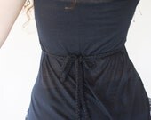 BAMBOO WRAP VEST - Cape Dress - Beach Dance Costume Lingerie Faery Tribal Pixie Gothic - Black: Cv-K