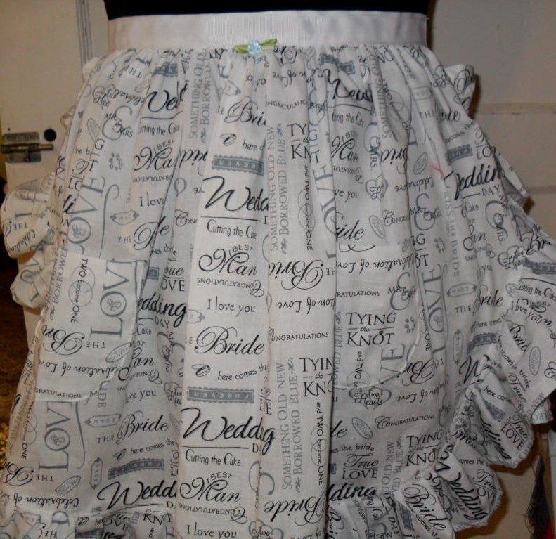 Wedding Apron - Half Apron with Ruffle