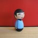 Kokeshi doll. Star Trek inspired Mr. Spock custom