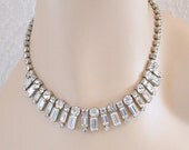 Vintage Rhinestone Necklace - Bridal - Formal - Pageant