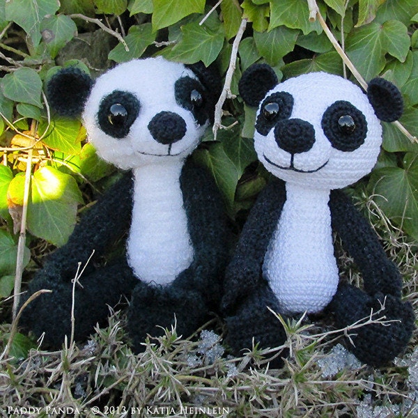 amigurumi crochet pdf pattern tutorial paddy panda baer by Katja Heinlein