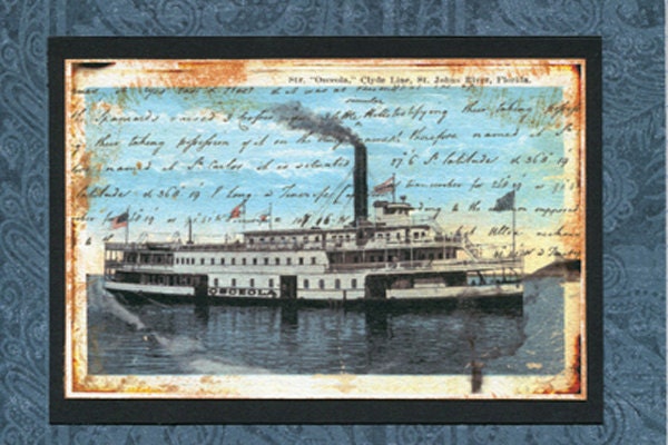 Digital Art Photo Steamship Boats Notebook Journal