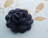 Crochet flower brooch, shawlpin, shades of grey I862
