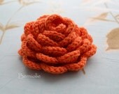 Crochet flower brooch, shawlpin, orange I902