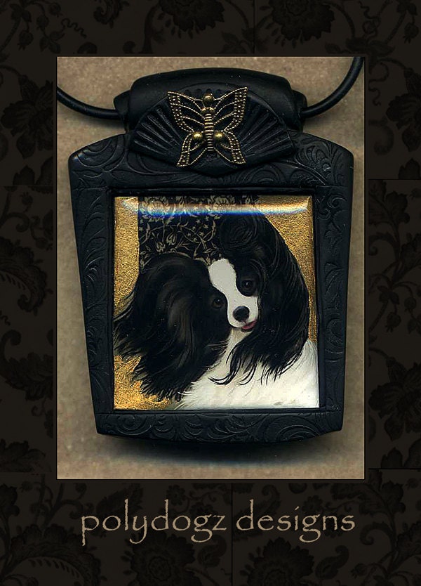 Papillon dog necklace