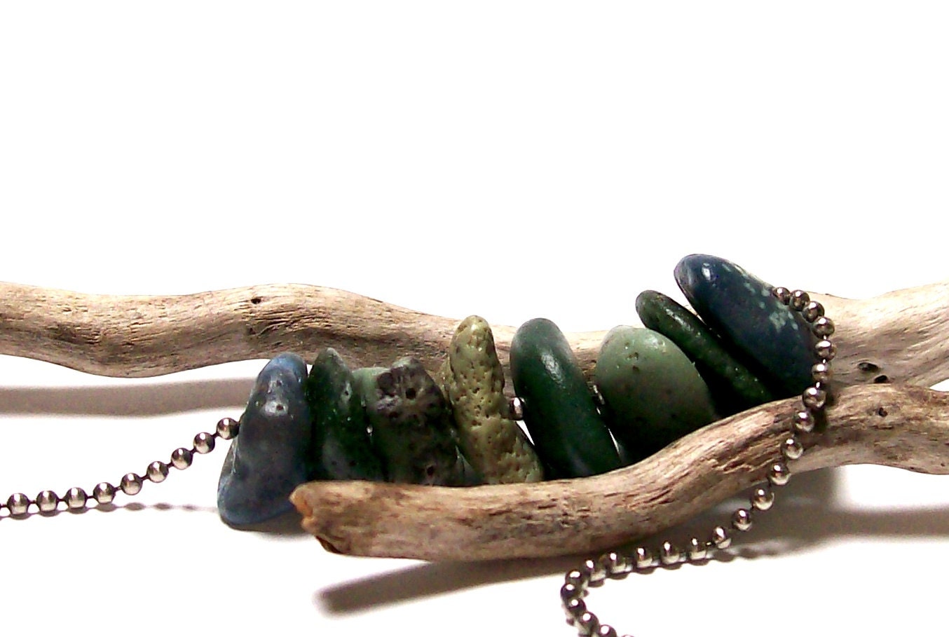 Pebble Beach Rocks Sea Glass Stones - Lake Michigan Slag Pebbles - Drilled diy Jewelry Beads "Fresh Air" by StoneMe