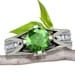 Tsavorite Garnet, Emerald Green Ring with Diamonds in Palladium