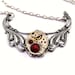 Steampunk Necklace - Gorgeous Vintage Clockwork Design accented with Siam RED Swarovski Crystals - PROMPTLY SHIPPED - SteampunkJewelry