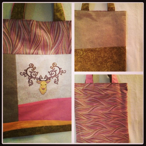 Feminine Woodland Patchwork Tote