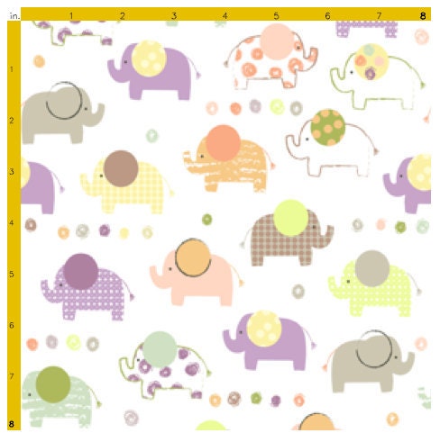 Elephant Fabric (Fat Quarter 18" x 21")