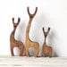 Modern Carved Wood Deer Figures (Set of 3)