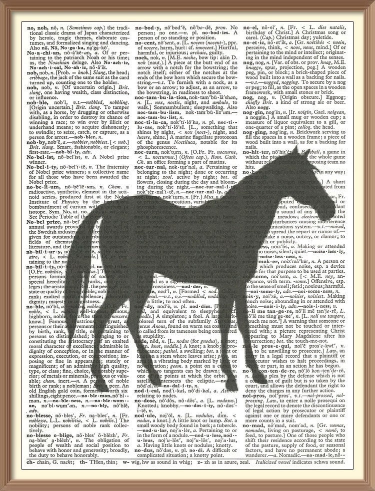 Horse Silhouette--Vintage Dictionary Art Print---Fits 8x10 Mat or Frame