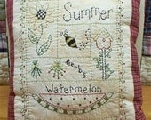Summer Sampler-Primitive Stitchery E-PATTERN-by Primitive Stitches-Instant Download