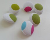 Polka-Dot - Decorative Fabric Covered Push Pin Thumbtack Set