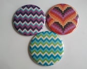 Pocket Mirrors - GORGEOUS CHEVRON like patterns - 3 any color