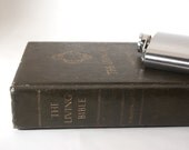 Hollow Book Safe w Flask - Living Bible (6 oz)