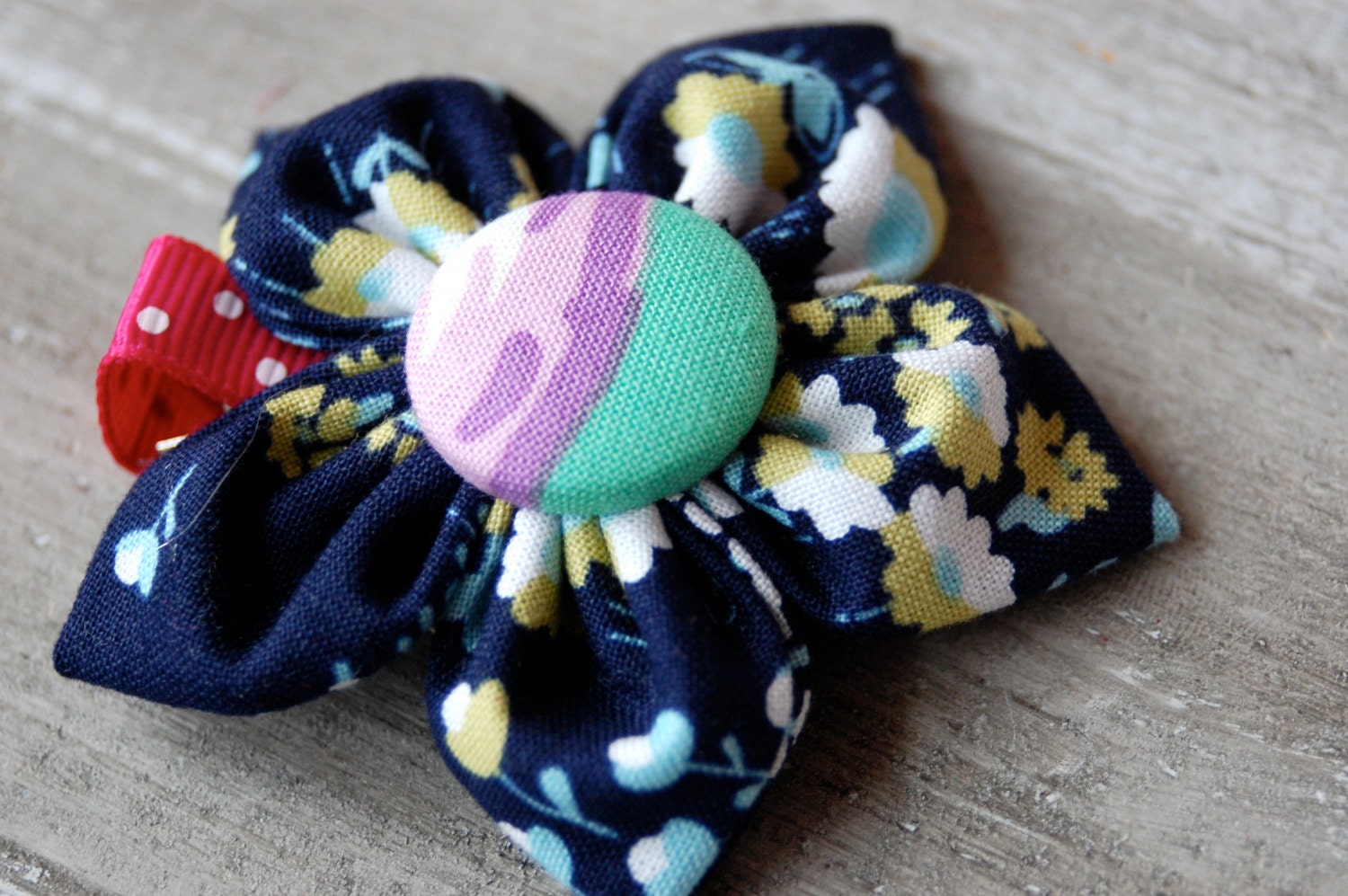 fabric flower hair clip