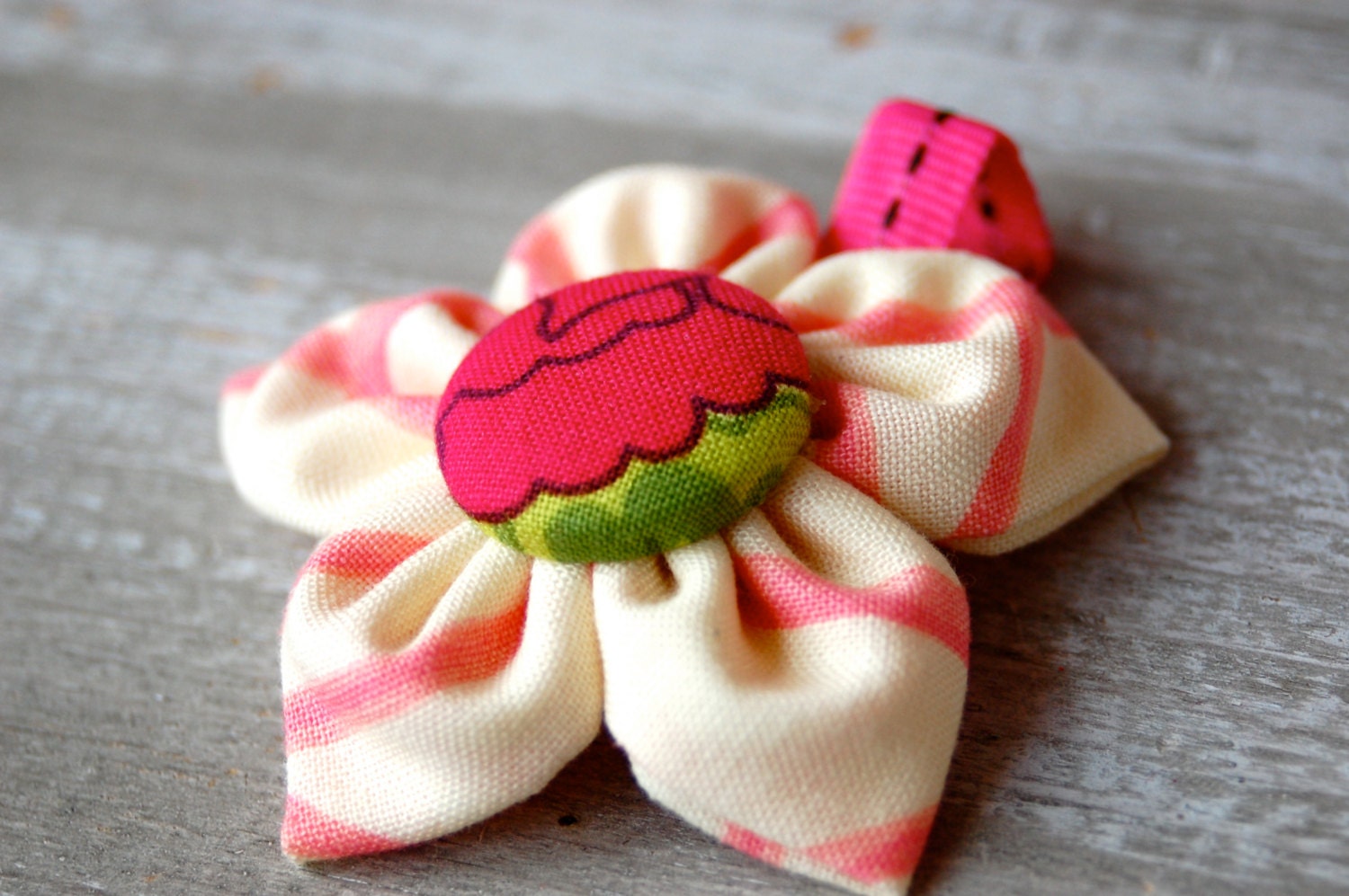 fabric flower hair clip