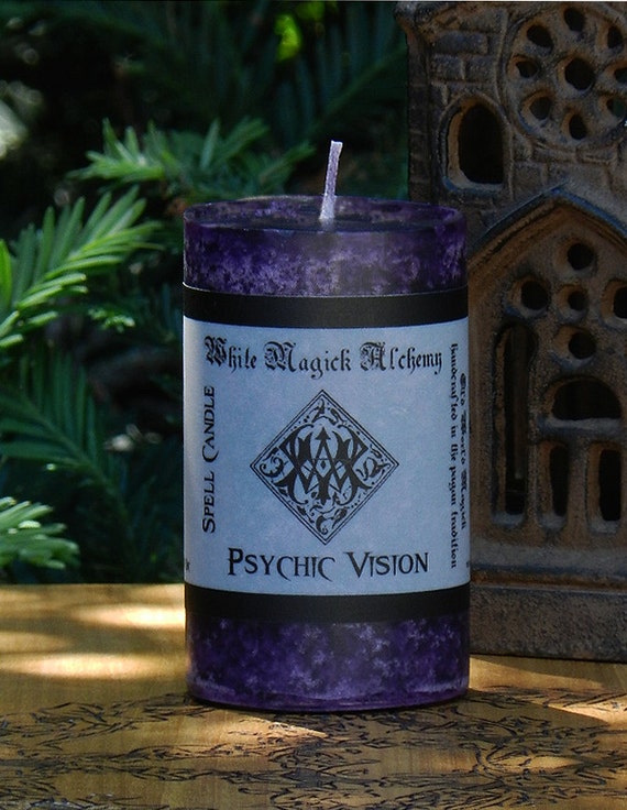 PSYCHIC VISION Spell Candle . Lucky Spirit By WhiteMagickAlchemy