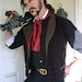 Brown Faux Suede and Pleather "Booker DeWitt" Steampunk Victorian Lapeled Double Breasted Gentlemen's Vest