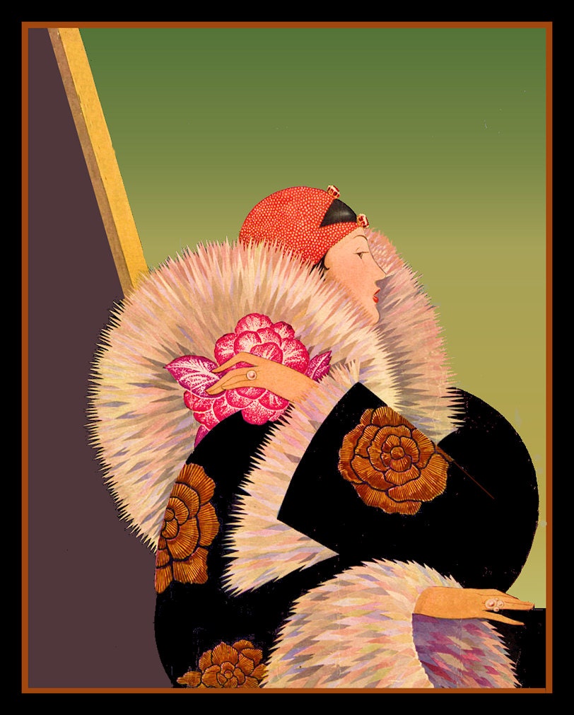 Art Deco Woman Refrigerator Magnet -  FREE US SHIPPING