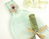 Recycled Clear Flattened Wine Bottle Serving Tray - Eco Friendly