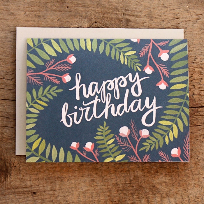 Birthday Fern Illustrated Card