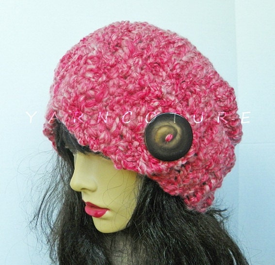 The SAHLAN Hat - Thick Slouchy Hat - Fall, Winter Fashion -RASPBERRY