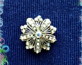 Vintage Iridescent Crystal Brooch Pin