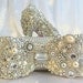 Cinderellas Wish... crystal, glass and pearl covered high heels. Wedding bespoke custom design