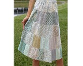 Skirt, Women,  Aline, Patchwork, Tier, Hippie, Boho, Peasant, Knee, Please read size description.