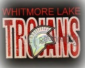 Trojans Sillouette Embroidery Applique Design