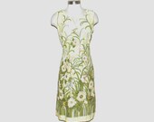1960s shift dress / 60s dress / large l  / Spring Garden Dress