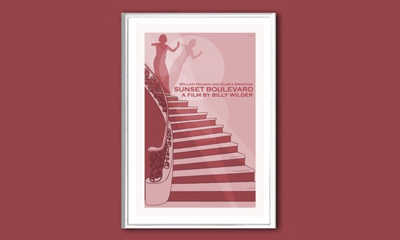 Movie poster Sunset Boulevard 12x18 inches retro print