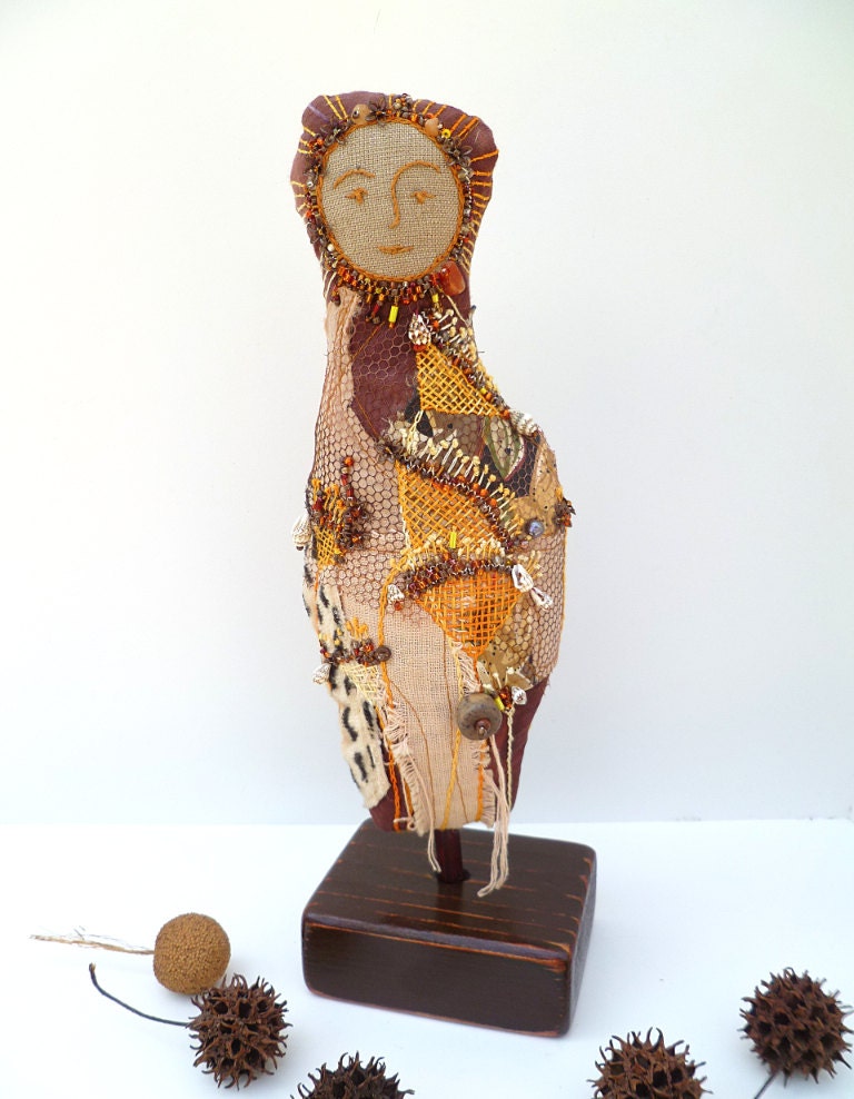 Art doll II, fiber art soft sculpture