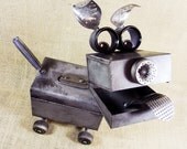 BARKER - robot dog assemblage sculpture - Reclaim2Fame - found object