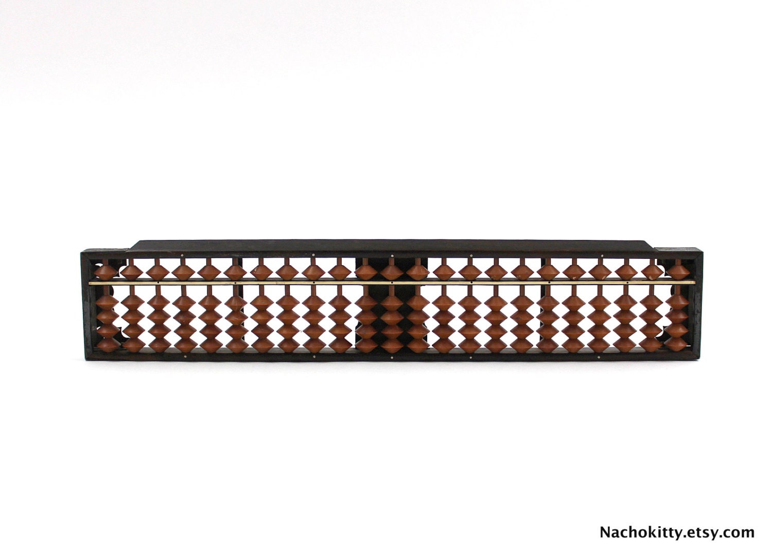 Very Fine Asian Abacus, Handmade Bone, Metal & Hardwood