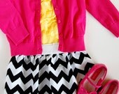 Black and white Chevron Skirt Girls Skirt