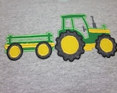 Toddler Boys tractor and wagon appliqued monogramed tshirt
