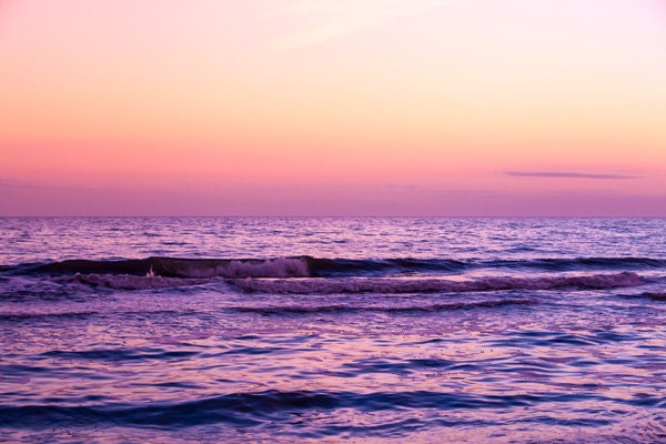 Large Ocean Photograph - 30x45 Fine Art Photography Print - purple pink sunset - Wild Dream No. 1303-9100