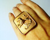 LEO. Adjustable Zodiac Cocktail Ring. Astrology / Horoscope Jewelry