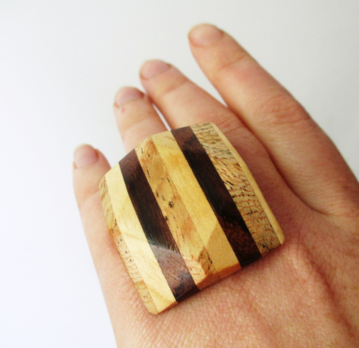 Groovy Wood Statement Ring.